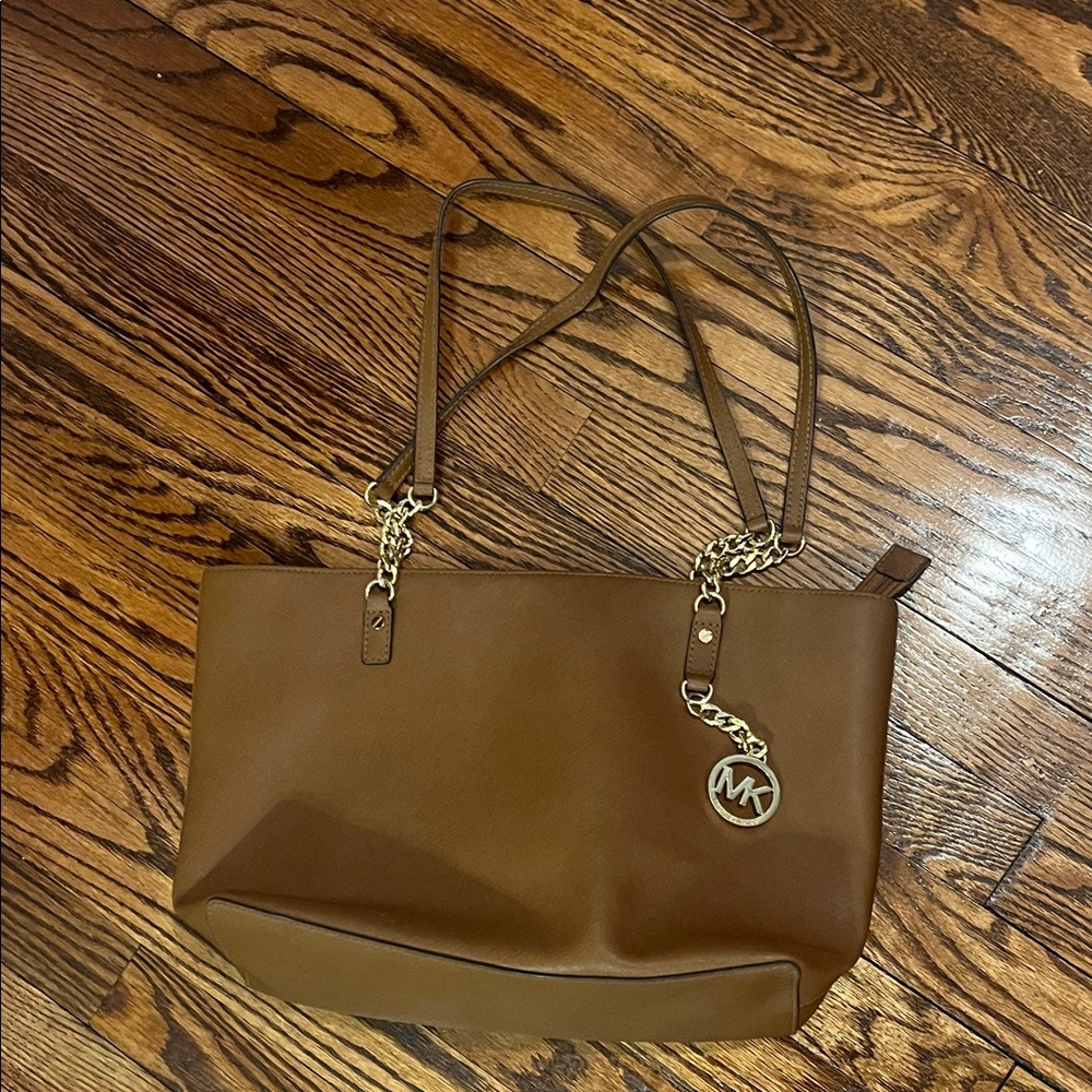 Michael Kors Tan Tote with Gold Accents